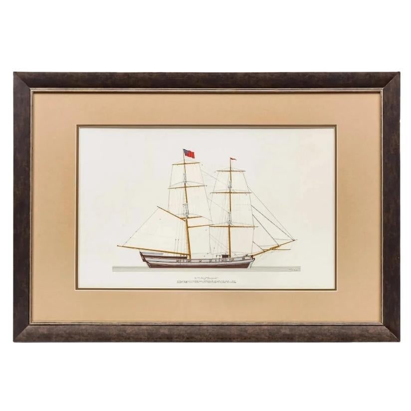 Ink and Watercolor of Royal Navy Ship "H.M. Bridge Badger" Frank R. Crevier: Ink and Watercolor of Royal Navy Ship "H.M. BRIDGE BADGER" FRANK R. CREVIER (AMERICAN 1910-1987) FRANK R. CREVIER (AMERICAN 1910-1987) Measures: H 15" W 22" "H.M. BRIDGE BADGER" Framed Dimensions H 23