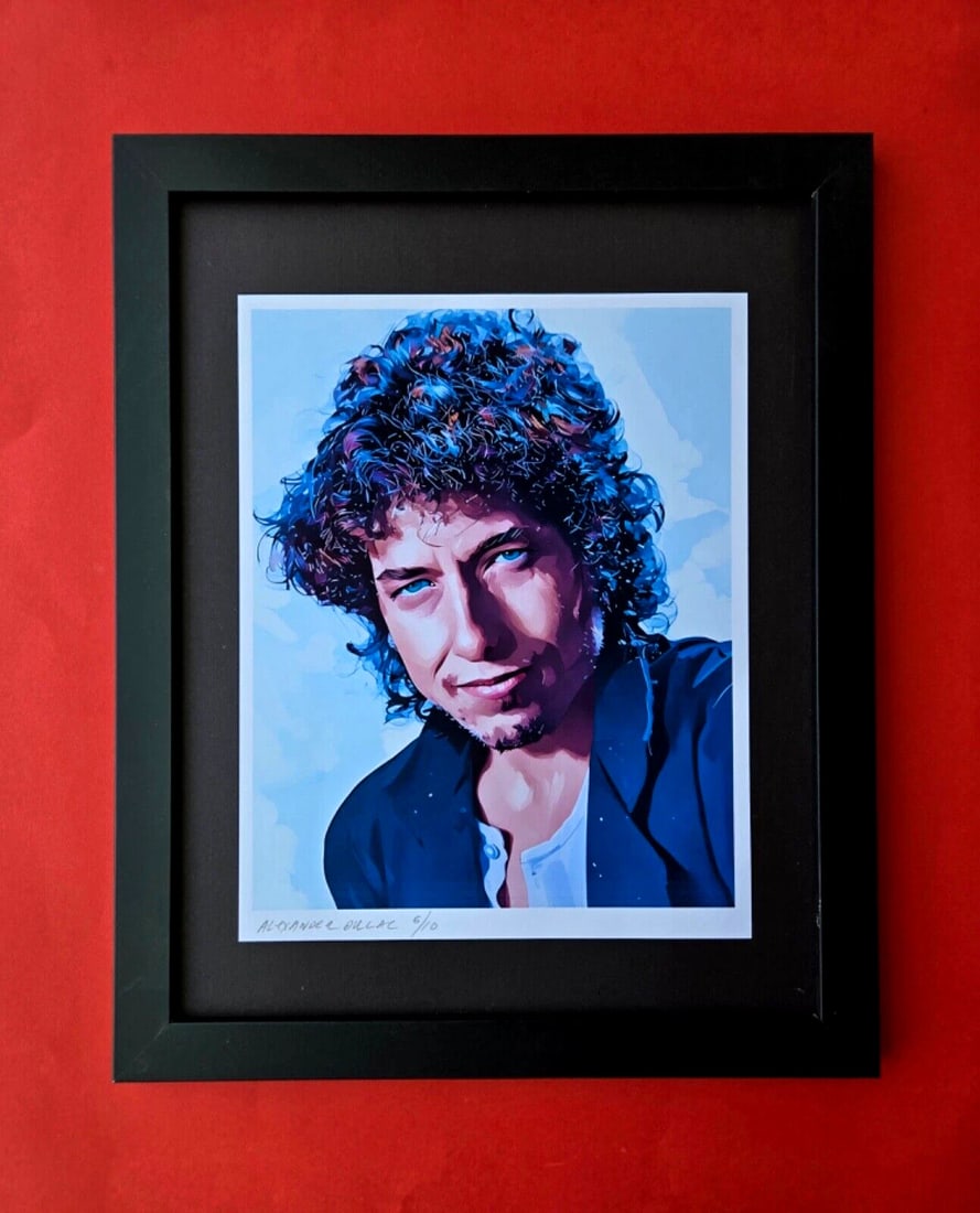 ALEXANDER DULAC Hand Signed Authentic Print | BOB DYLAN Ltd.Ed. of 10 COA: Up for Sale is this Beautiful and Elegant Hand Signed Authentic Giclee by renowned contemporary artist ALEXANDER DU LAC " BOB DYLAN " The print is mounted and framed. The area covered by the whole pie