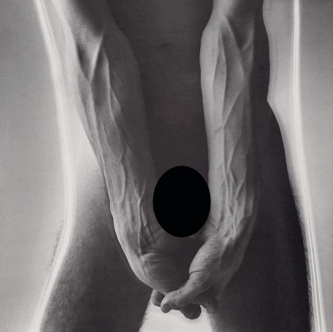 HERB RITTS - Untitled, Male Figure, 1986: Artist: HERB RITTSPrint Title: Untitled, Male Figure, 1986Medium:Duotone PhotolithographPrinting Date: 1980'sPrinted in SwitzerlandImage Size approx: 6.5 X 6.5 inchesHerb Ritts (1952-2002) was an Amer