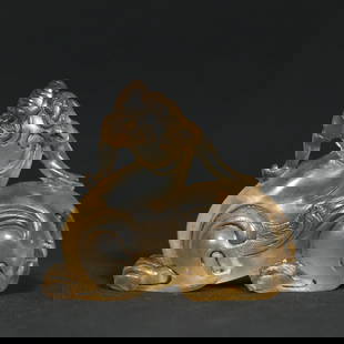 Old Chinese Crystal Beast Statue: Title: Old Chinese Crystal Beast Statue Date/Period: After1890Origin: ChineseDimension: 64x26x55(mm) 2.52x1.02x2.17(inches) Weight 0.18 lbs/81.8g Materials: Crystal Reserve: $299.00 