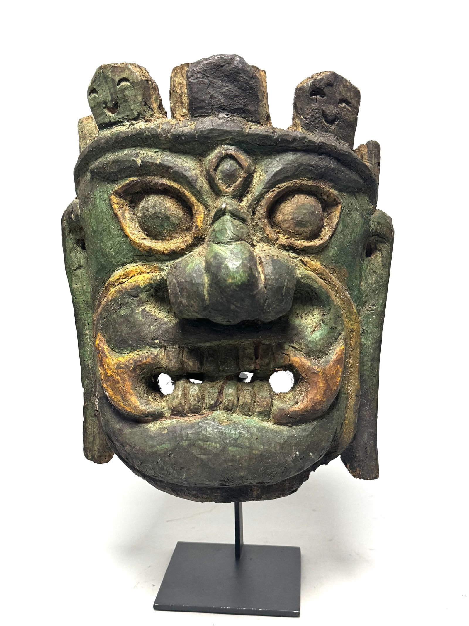 Ancient hand carved shaman mask - Nepal (1 of 10)