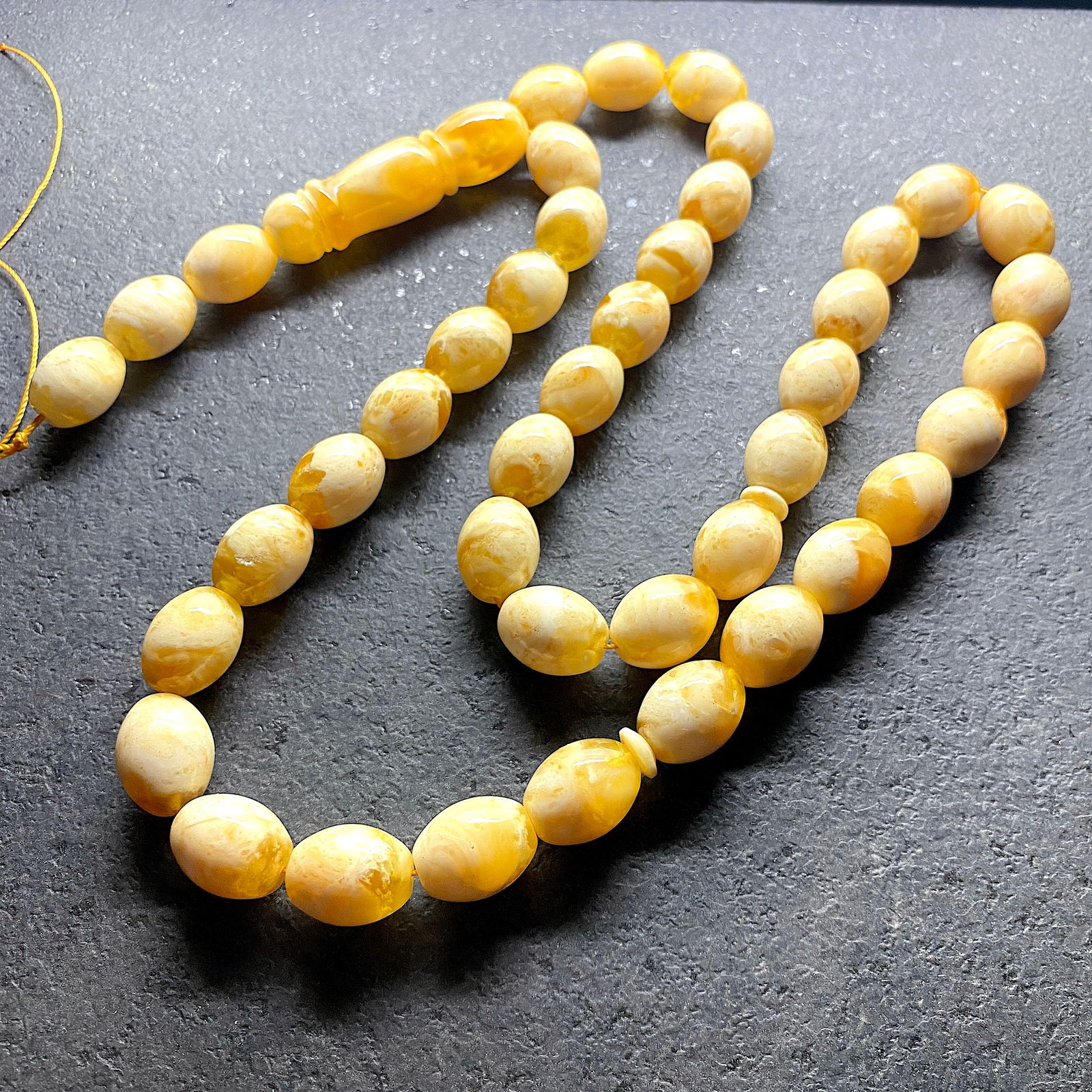 Exquisite Pressed Amber Tesbih made from Olive shaped Pressed Amber beads (1 of 8)