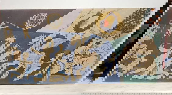 Picasso Rare Vintage Print on Canvas Reproduction of the 1969 work War & Peace (La Paix) 34x16in: Picasso Rare Vintage Print on Canvas Reproduction of the 1969 work War & Peace (La Paix) 34x16in Reserve: $50.00 Shipping:Domestic: Shipping rates are determined by destinationInternational: