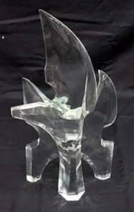 Magnificent Signed One-of-a-Kind Clear Glass Sculpture by the Master Murano Glass Artist Licio