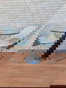 MCM Tender Leather Chairs by Roberto Lazzeroni for FASEM with Gallotti & Radice Ra Fx Dining Table -