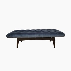 Mid Century Modern Gio Ponti Style Biscuit Tufted Floating Formation Bench Ottoman