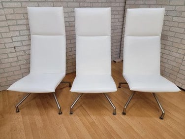 Modern Arne Jacobsen Style Mikasa High Back Lounge Chairs By Davis Furniture - Set of 3