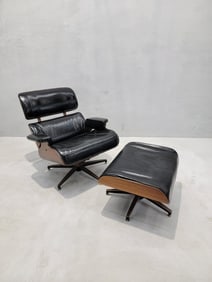 Vintage Eames Style Swivel Lounge Chair & Ottoman by the Charlton Company for Upholstery