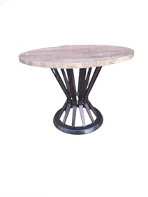 Mid Century Modern Edward Wormley for Dunbar “Sheaf of Wheat” Marble Coffee Table Signed