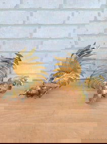 Vintage Fighting Roosters, Book Ends, Sculptural Pieces - Set of 2