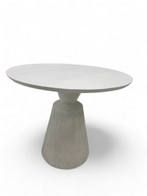 Rustic Natural Cast Stone Fisher Indoor/Outdoor Pedestal Dining Table by Summer Classics
