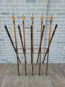 Antique Gothic Medieval Iron Spear Floor Rack