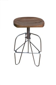 Mid Century Modern Herman Miller Style Metal and Wood Stool
