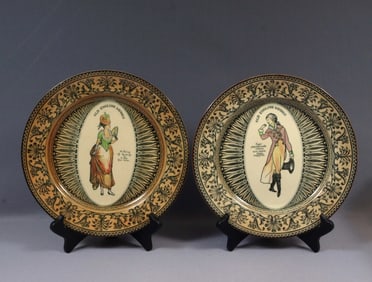 Royal Doulton Old English Saying CABINET PLATES SET