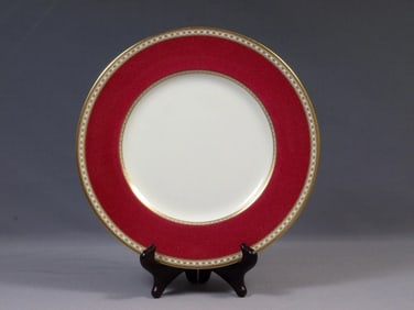 Wedgwood ULANDER POWDER RUBY RED Band Dinner Plate England Vintage W1813