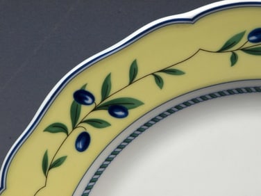 Hutschenreuther Medley Valdemossa 11" Dinner Plate Yellow Band Blue Germany