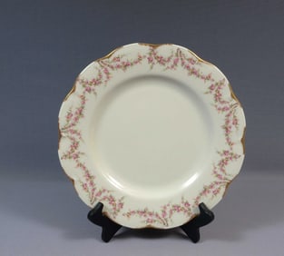 Limoges Haviland Varenne New York Dinner Plate Pink Rose Swags Gold