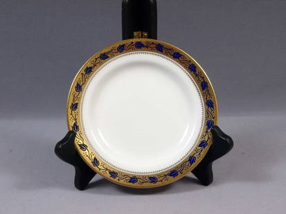 Copeland Spode Bread Dessert PLATE ANTIQUE 1910-1916 Cobalt Gold Blue R3943: This is a beautiful Antique Copeland's Spode Bread and Butter/Dessert Plate. It is decorated in the majestic cobalt blue and gold, R3943 Pattern. The pattern has a gold band with cobalt blue leaves. T