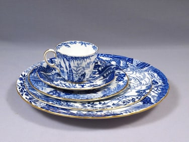 Royal Crown Derby Mikado PLACE SETTING Dinner Plate Coffee cup England Gray Mark