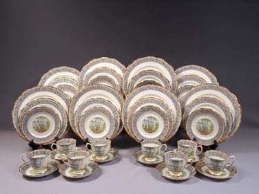 Royal Albert Silver Birch DINER SET Bone China Bread Salad Plates Tea cups