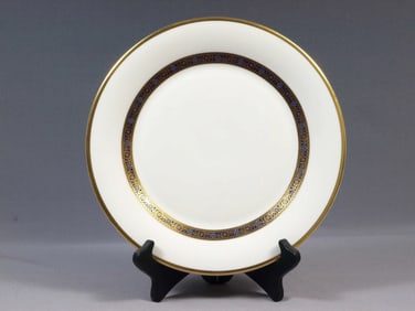 ROYAL DOULTON HARLOW Dinner Plate England H5034 Gold Blue England