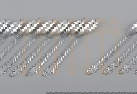 Seven Georg Jensen Lily of the Valley coffee spoons in sterling silver.: Title:Seven Georg Jensen Lily of the Valley coffee spoons in sterling silver. Description:Seven Georg Jensen Lily of the Valley coffee spoons in sterling silver. Length: 10.6 cm. In excellent conditio