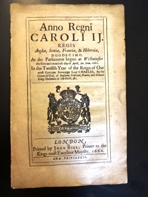 1660 English Act Horrid Murder of King Charles (1 of 4)