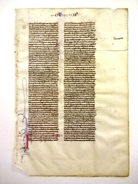 1240 Manuscript Bible Leaf on Vellum (1 of 5)