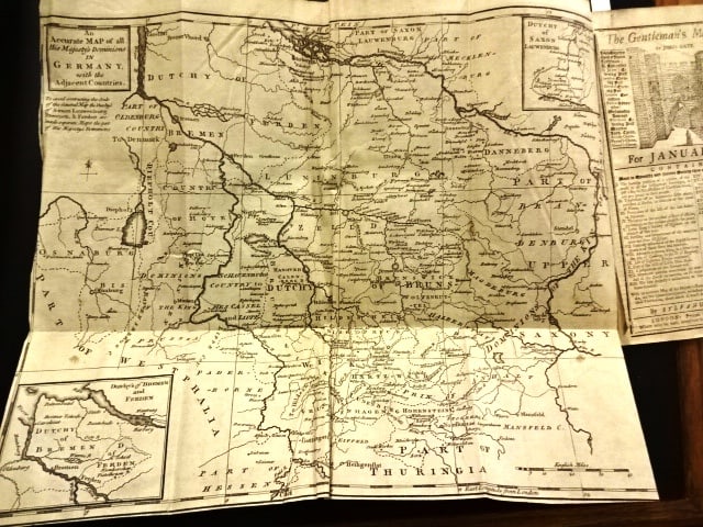 1761 Magazine Folding Map of Germany (1 of 4)