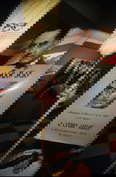 Man Ray In Paris ' By Slim Aarons Oversized C Type: Description ' Man Ray In Paris ' by Slim Aarons American surrealist artist and photographer Man Ray (1890 - 1976) with some examples of his work at his Left Bank studio in Paris, April 1956. (Photo by