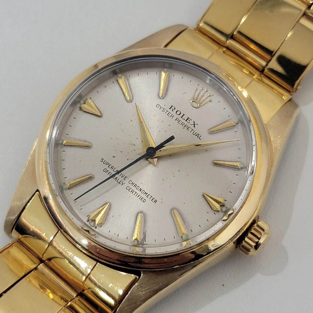Mens Rolex Oyster Perpetual 1014 w Paper 1960s 34mm Auto Gold Capp Vintage RA236: Title:Mens Rolex Oyster Perpetual 1014 w Paper 1960s 34mm Auto Gold Capp Vintage RA236 Description:Iconic classic, Men's Rolex Oyster Perpetual Ref.1014 gold-capped automatic, Rolex's "Golden Egg", c.