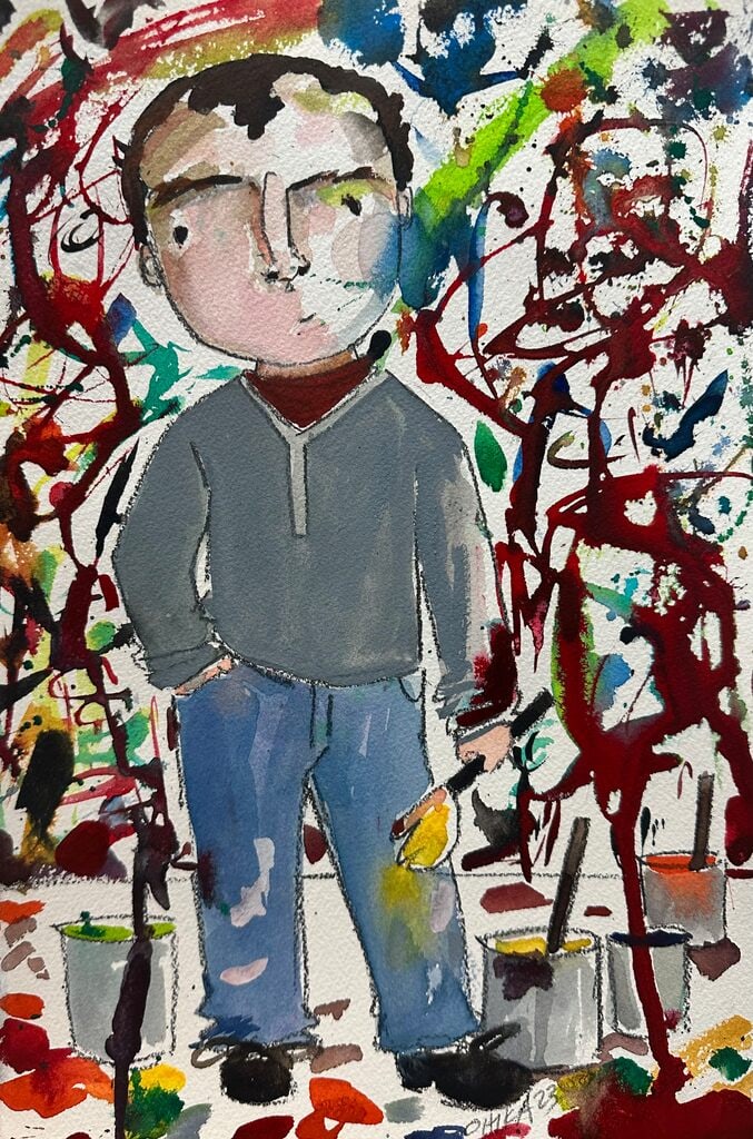 Jackson Pollock: Magaly Ohika Jackson Pollock, 2022 Materials:Gouache, color pencils and graphite on watercolor paper Size:12 × 8 in | 30.5 × 20.3 cm Rarity:Unique Medium:Painting Condition:Excellent condition Signa