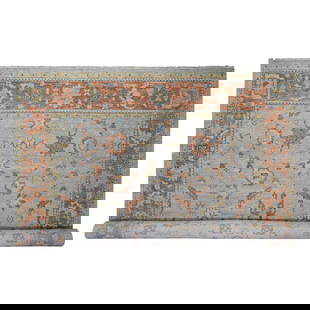 Light Gray Oushak Design Wool Hand Knotted Oversized Rug: Title: Light Gray Oushak Design Wool Hand Knotted Oversized RugDescription: This is a truly genuine one-of-a-kind . It has been Knotted for months and months in the centuries-old weaving