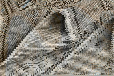 9'4x12'5 ft, BEIGE PERSIAN RUG: Title: 9'4x12'5 ft, BEIGE PERSIAN RUGOridign: TurkeyDate/Period: 1960 - 1970Materials: Wool and CottonSize: Width: 9.4 feet Length: 12.5 feetProvenance: This Turkish one-of-a-kind Anatolian Vintage