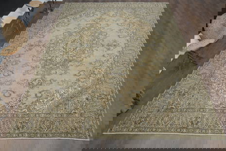 9'5x12'4 ft, PERSIAN DECOR, Turkish: Title: 9'5x12'4 ft, PERSIAN DECOR, TurkishOridign: TurkeyDate/Period: 1960 - 1970Materials: Wool and CottonSize: Width: 9.5 feet Length: 12.4 feetProvenance: This Turkish one-of-a-kind Anatolian