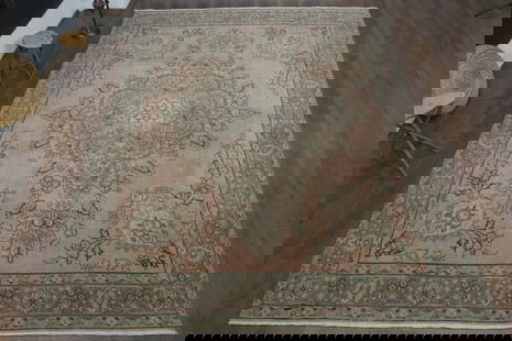 9'4x12'7 ft, ORANGE PERSIAN RUG: Title: 9'4x12'7 ft, ORANGE PERSIAN RUGOridign: TurkeyDate/Period: 1960 - 1970Materials: Wool and CottonSize: Width: 9.4 feet Length: 12.7 feetProvenance: This Turkish one-of-a-kind Anatolian Vintage