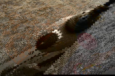 10'5x12'1 ft, ORANGE OVERSIZED RUG: Title: 10'5x12'1 ft, ORANGE OVERSIZED RUGOridign: TurkeyDate/Period: 1960 - 1970Materials: Wool and CottonSize: Width: 10.5 feet Length: 12.1 feetProvenance: This Turkish one-of-a-kind Anatolian