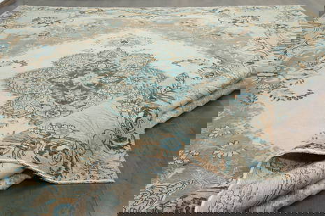 9'7x12'8 ft, BEIGE FLORAL RUG: Title: 9'7x12'8 ft, BEIGE FLORAL RUGOridign: TurkeyDate/Period: 1960 - 1970Materials: Wool and CottonSize: Width: 9.7 feet Length: 12.8 feetProvenance: This Turkish one-of-a-kind Anatolian Vintage