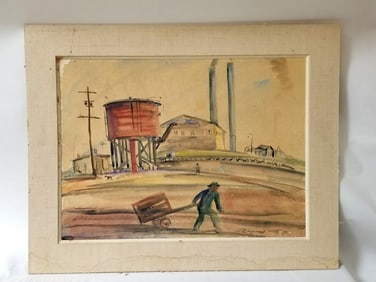 Watercolor signed A Raymond Katz 1930