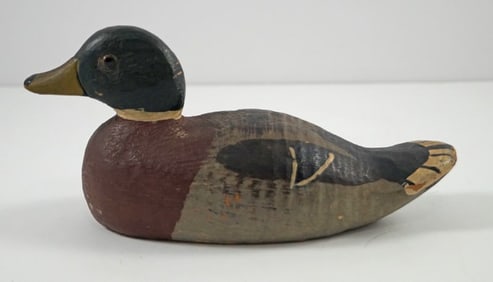 Miniature Mallard Drake Carved Duck Decoy