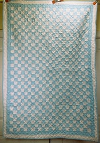 Handmade Blue & White Patchwork Quilt