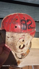 Antique Brine Leather Football Helmet 1920