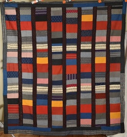 1890's "Chinese Coins" / Bars Quilt Top