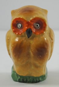 Antique Porcelain Owl Bird Cage Feeder