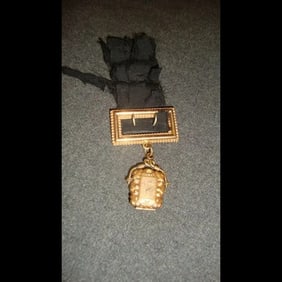 Antique Watch fob locket & buckle fancy Victorian Jewelry