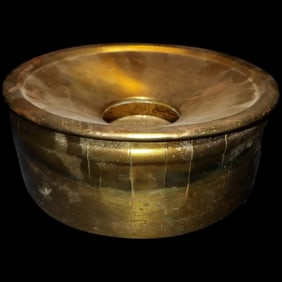 Antique Iron Spittoon with Brass Lid Rochester Stamping Co #51310