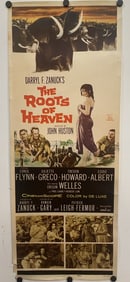 1958 The Roots of Heaven Movie Poster ERROL FLYNN 36 x 14
