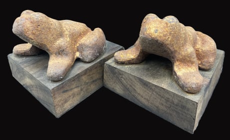 Pair of Cast Iron Frog Bookends