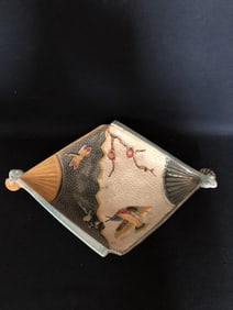 16” Eureka Pottery Majolica Tray