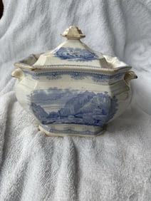 Undercliff Cold Springs Hudson River NY Historical Staffordshire Sugar Bowl